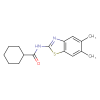 Chemical structure of N-(5,6-dimethyl-1,3-benzothiazol-2-yl)cyclohexanecarboxamide - CSSB03437013646