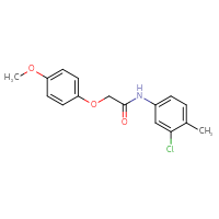 Chemical structure of N-(3-chloro-4-methylphenyl)-2-(4-methoxyphenoxy)acetamide - CSSB00046140264