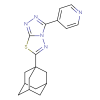 Chemical structure of 4-[6-(adamantan-1-yl)-[1,2,4]triazolo[3,4-b][1,3,4]thiadiazol-3-yl]pyridine - CSSB00121604411
