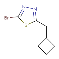 Chemical structure of 2-bromo-5-(cyclobutylmethyl)-1,3,4-thiadiazole - CSSB00013959778