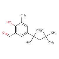 Chemical structure of 2-hydroxy-3-methyl-5-(2,4,4-trimethylpentan-2-yl)benzaldehyde - CSSB21284860580