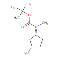 Chemical structure of tert-butyl N-[(1R,3S)-3-aminocyclopentyl]-N-methylcarbamate - CSSB00021273872