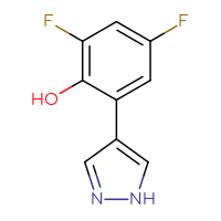 Chemical structure of 2,4-difluoro-6-(1H-pyrazol-4-yl)phenol - CSSB00103015371