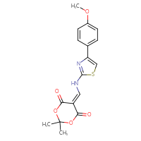 Chemical structure of 5-({[4-(4-methoxyphenyl)-1,3-thiazol-2-yl]amino}methylidene)-2,2-dimethyl-1,3-dioxane-4,6-dione - CSSB00025735964