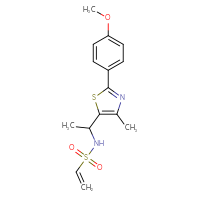 Chemical structure of N-{1-[2-(4-methoxyphenyl)-4-methyl-1,3-thiazol-5-yl]ethyl}ethene-1-sulfonamide - CSSB21332071267