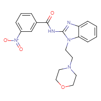 Chemical structure of N-{1-[2-(morpholin-4-yl)ethyl]-1H-1,3-benzodiazol-2-yl}-3-nitrobenzamide - CSSB00020642895