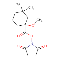 Chemical structure of 2,5-dioxopyrrolidin-1-yl 1-methoxy-3,3-dimethylcyclohexane-1-carboxylate - CSSB20269821536
