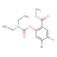 Chemical structure of methyl 4-bromo-2-[(diethylcarbamoyl)oxy]-5-fluorobenzoate - CSSB21432564719