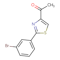 Chemical structure of 1-[2-(3-bromophenyl)-1,3-thiazol-4-yl]ethan-1-one - CSSB00012101389