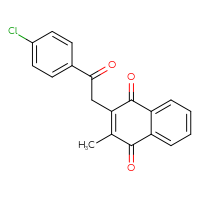Chemical structure of 2-[2-(4-chlorophenyl)-2-oxoethyl]-3-methyl-1,4-dihydronaphthalene-1,4-dione - CSSB00025728741