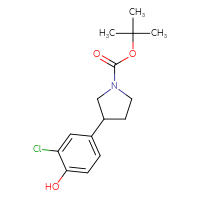 Chemical structure of tert-butyl 3-(3-chloro-4-hydroxyphenyl)pyrrolidine-1-carboxylate - CSSB06594122828