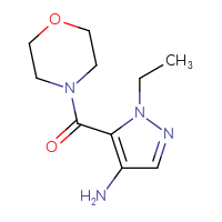 Chemical structure of 1-ethyl-5-(morpholine-4-carbonyl)-1H-pyrazol-4-amine - CSSB00005962434