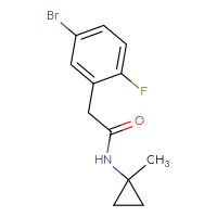 Chemical structure of 2-(5-bromo-2-fluorophenyl)-N-(1-methylcyclopropyl)acetamide - CSSB01994901122