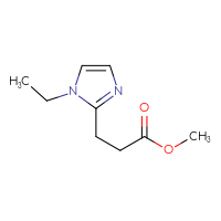 Chemical structure of methyl 3-(1-ethyl-1H-imidazol-2-yl)propanoate - CSSB00045004758