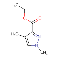 Chemical structure of ethyl 1,4-dimethyl-1H-pyrazole-3-carboxylate - CSSB00000103260