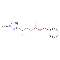 Chemical structure of benzyl N-[2-(1-methyl-1H-pyrazol-3-yl)-2-oxoethyl]carbamate - CSSB00018123151