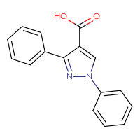 Chemical structure of 1,3-diphenyl-1H-pyrazole-4-carboxylic acid - CSSB00000680277