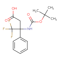 Chemical structure of 3-{[(tert-butoxy)carbonyl]amino}-4,4,4-trifluoro-3-phenylbutanoic acid - CSSB02521165960