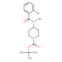Chemical structure of tert-butyl 4-(N-methyl-2-bromobenzamido)piperidine-1-carboxylate - CSSB00326578236