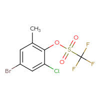 Chemical structure of 4-bromo-2-chloro-6-methylphenyl trifluoromethanesulfonate - CSSB21009702498