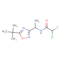 Chemical structure of N-[1-(5-tert-butyl-1,2,4-oxadiazol-3-yl)ethyl]-2-chloro-2-fluoroacetamide - CSSB21332054831