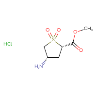 Chemical structure of methyl (2S,4S)-4-amino-1,1-dioxo-1λ⁶-thiolane-2-carboxylate hydrochloride - CSSB21474532371