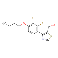 Chemical structure of [4-(4-butoxy-2,3-difluorophenyl)-1,3-thiazol-5-yl]methanol - CSSB06589385929