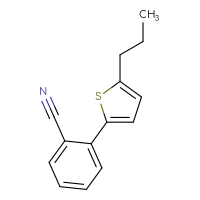 Chemical structure of 2-(5-propylthiophen-2-yl)benzonitrile - CSSB06580727908