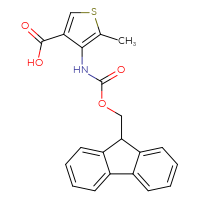 Chemical structure of 4-({[(9H-fluoren-9-yl)methoxy]carbonyl}amino)-5-methylthiophene-3-carboxylic acid - CSSB00103149036