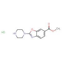 Chemical structure of methyl 2-(piperazin-1-yl)-1,3-benzoxazole-6-carboxylate hydrochloride - CSSB06256046450