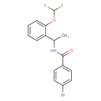 Chemical structure of 4-bromo-N-{1-[2-(difluoromethoxy)phenyl]ethyl}benzamide - CSSB02123231960