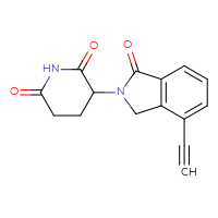 Chemical structure of 3-(4-ethynyl-1-oxo-2,3-dihydro-1H-isoindol-2-yl)piperidine-2,6-dione - CSSB03549771236