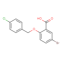 Chemical structure of 5-bromo-2-[(4-chlorophenyl)methoxy]benzoic acid - CSSB00000597213