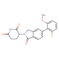 Chemical structure of 3-[5-(2-fluoro-6-methoxyphenyl)-1-oxo-2,3-dihydro-1H-isoindol-2-yl]piperidine-2,6-dione - CSSB06584251015