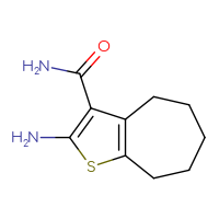 Chemical structure of 2-amino-4H,5H,6H,7H,8H-cyclohepta[b]thiophene-3-carboxamide - CSSB00000183133
