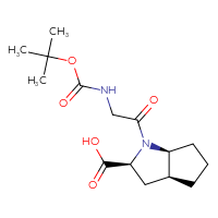 Chemical structure of (2S,3aS,6aS)-1-(2-{[(tert-butoxy)carbonyl]amino}acetyl)-octahydrocyclopenta[b]pyrrole-2-carboxylic acid - CSSB00153395121
