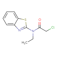 Chemical structure of N-(1,3-benzothiazol-2-yl)-2-chloro-N-ethylacetamide - CSSB00000017165