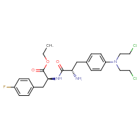 Chemical structure of ethyl (2S)-2-[(2S)-2-amino-3-{4-[bis(2-chloroethyl)amino]phenyl}propanamido]-3-(4-fluorophenyl)propanoate - CSSB02495333751