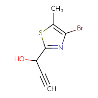 Chemical structure of 1-(4-bromo-5-methyl-1,3-thiazol-2-yl)prop-2-yn-1-ol - CSSB20834580232