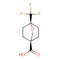 Chemical structure of (1r,4r)-1-(trifluoromethyl)-2-oxabicyclo[2.2.2]octane-4-carboxylic acid - CSSB20563220136