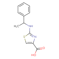Chemical structure of 2-[(1-phenylethyl)amino]-1,3-thiazole-4-carboxylic acid - CSSB00006256444