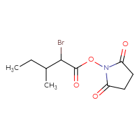 Chemical structure of 2,5-dioxopyrrolidin-1-yl 2-bromo-3-methylpentanoate - CSSB17484213649