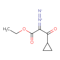Chemical structure of ethyl 3-cyclopropyl-2-diazo-3-oxopropanoate - CSSB00011000314