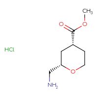 Chemical structure of methyl (2S,4R)-2-(aminomethyl)oxane-4-carboxylate hydrochloride - CSSB06454645789