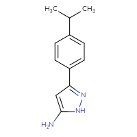 Chemical structure of 3-[4-(propan-2-yl)phenyl]-1H-pyrazol-5-amine - CSSB00011225233
