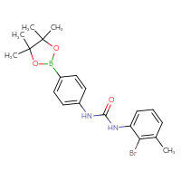 Chemical structure of 3-(2-bromo-3-methylphenyl)-1-[4-(4,4,5,5-tetramethyl-1,3,2-dioxaborolan-2-yl)phenyl]urea - CSSB21332044785