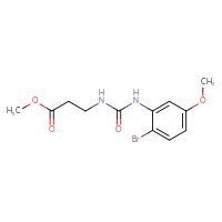 Chemical structure of methyl 3-{[(2-bromo-5-methoxyphenyl)carbamoyl]amino}propanoate - CSSB02021572610