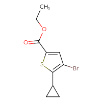 Chemical structure of ethyl 4-bromo-5-cyclopropylthiophene-2-carboxylate - CSSB00031950428