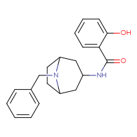 Chemical structure of N-{8-benzyl-8-azabicyclo[3.2.1]octan-3-yl}-2-hydroxybenzamide - CSSB00039769614