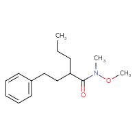 Chemical structure of N-methoxy-N-methyl-2-(2-phenylethyl)pentanamide - CSSB15046471796